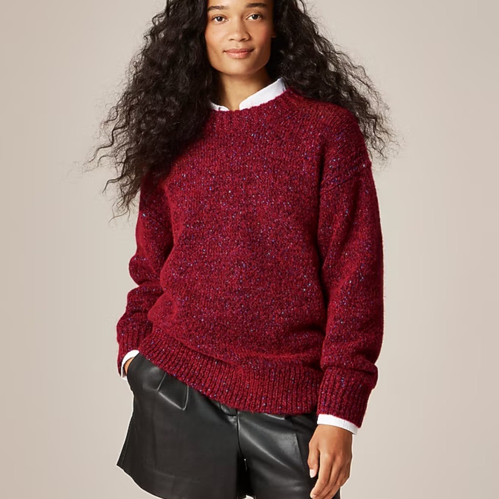 Jcrew red marl wool blend sweater NWT - Picture 7 of 7